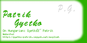 patrik gyetko business card